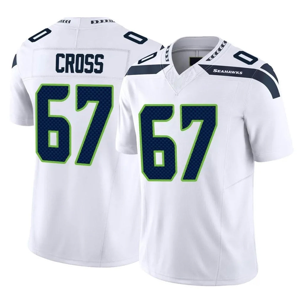 Punc S.Seahawks #67 Charles Cross Player White Limited Vapor F.U.S.E. Home Game Stitched Jerseys