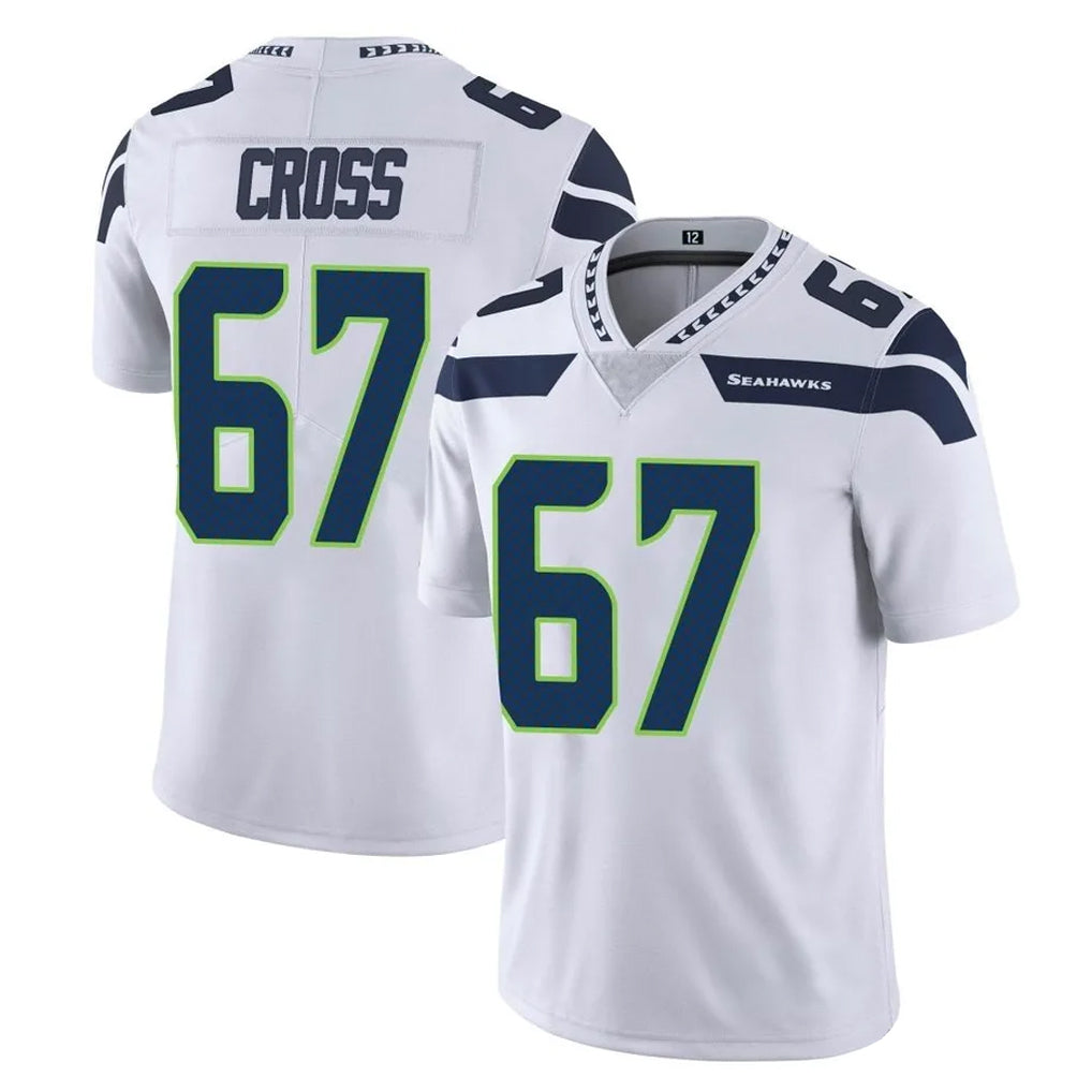 Punc S.Seahawks #67 Charles Cross Player White Limited Vapor Untouchable Home Game Stitched Jerseys