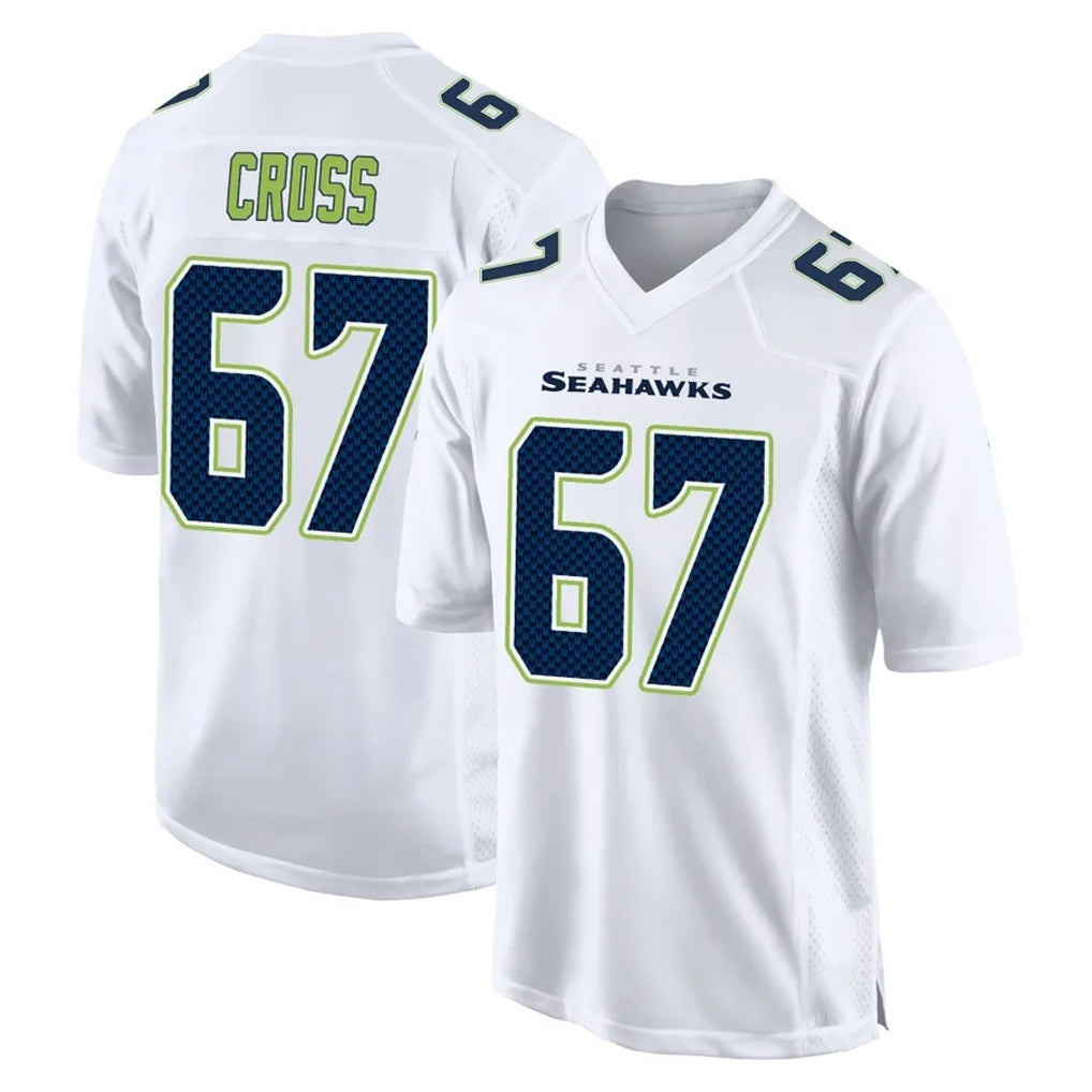 Punc S.Seahawks #67 Charles Cross Player White Tundra Fashion Home Game Stitched Jerseys