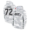 Punc S.Seahawks #72 Abraham Lucas Player Arctic Camo Limited Salute to Service Pullover Hoodies Game Stitched Jerseys
