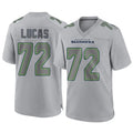 Punc S.Seahawks #72 Abraham Lucas Player Gray Atmosphere Fashion Home Game Stitched Jerseys
