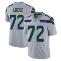 Punc S.Seahawks #72 Abraham Lucas Player Gray Limited Vapor Untouchable Home Game Stitched Jerseys