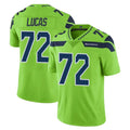 Punc S.Seahawks #72 Abraham Lucas Player Green Limited Color Rush Home Game Stitched Jerseys