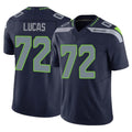 Punc S.Seahawks #72 Abraham Lucas Player Navy Limited Vapor F.U.S.E. Home Game Stitched Jerseys
