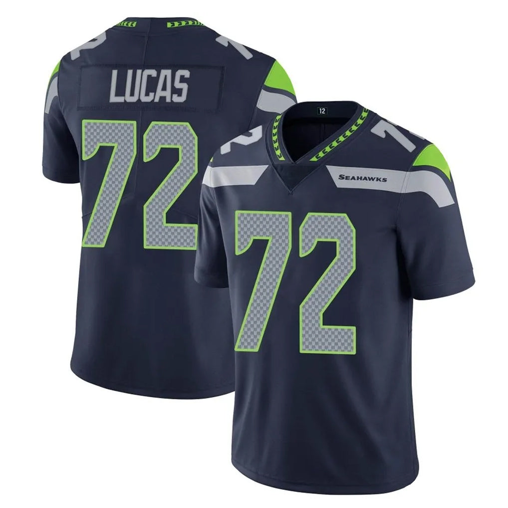 Punc S.Seahawks #72 Abraham Lucas Player Navy Limited Vapor Untouchable Home Game Stitched Jerseys