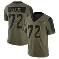 Punc S.Seahawks #72 Abraham Lucas Player Olive Salute To Service Limited Game Stitched Jerseys
