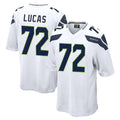 Punc S.Seahawks #72 Abraham Lucas Player White Home Game Stitched Jerseys