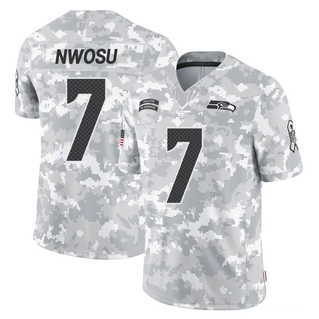 Punc S.Seahawks #7 Uchenna Nwosu Player Arctic Camo Limited Salute To Service Home Game Stitched Jerseys