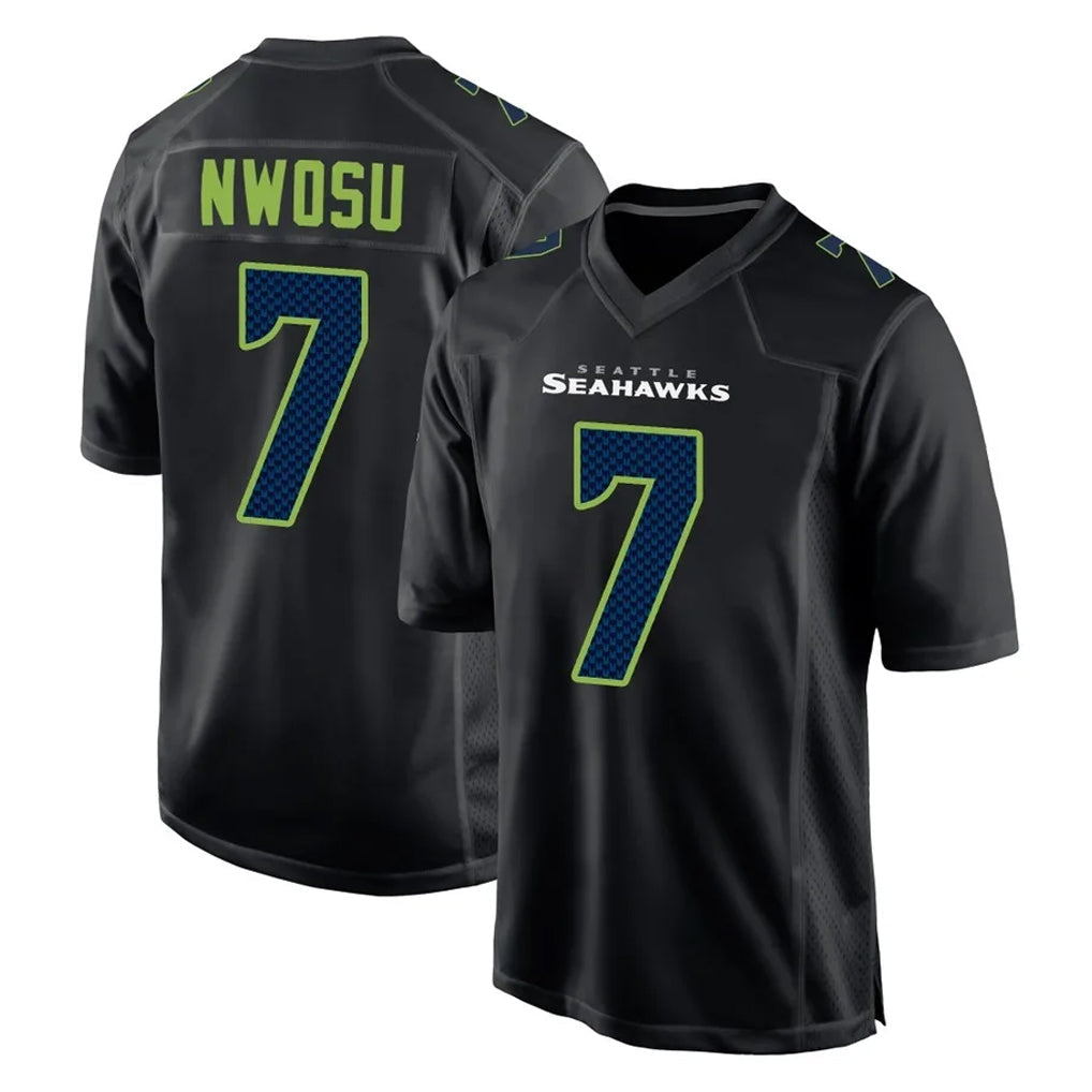 Punc S.Seahawks #7 Uchenna Nwosu Player Black Limited Fashion Home Game Stitched Jerseys