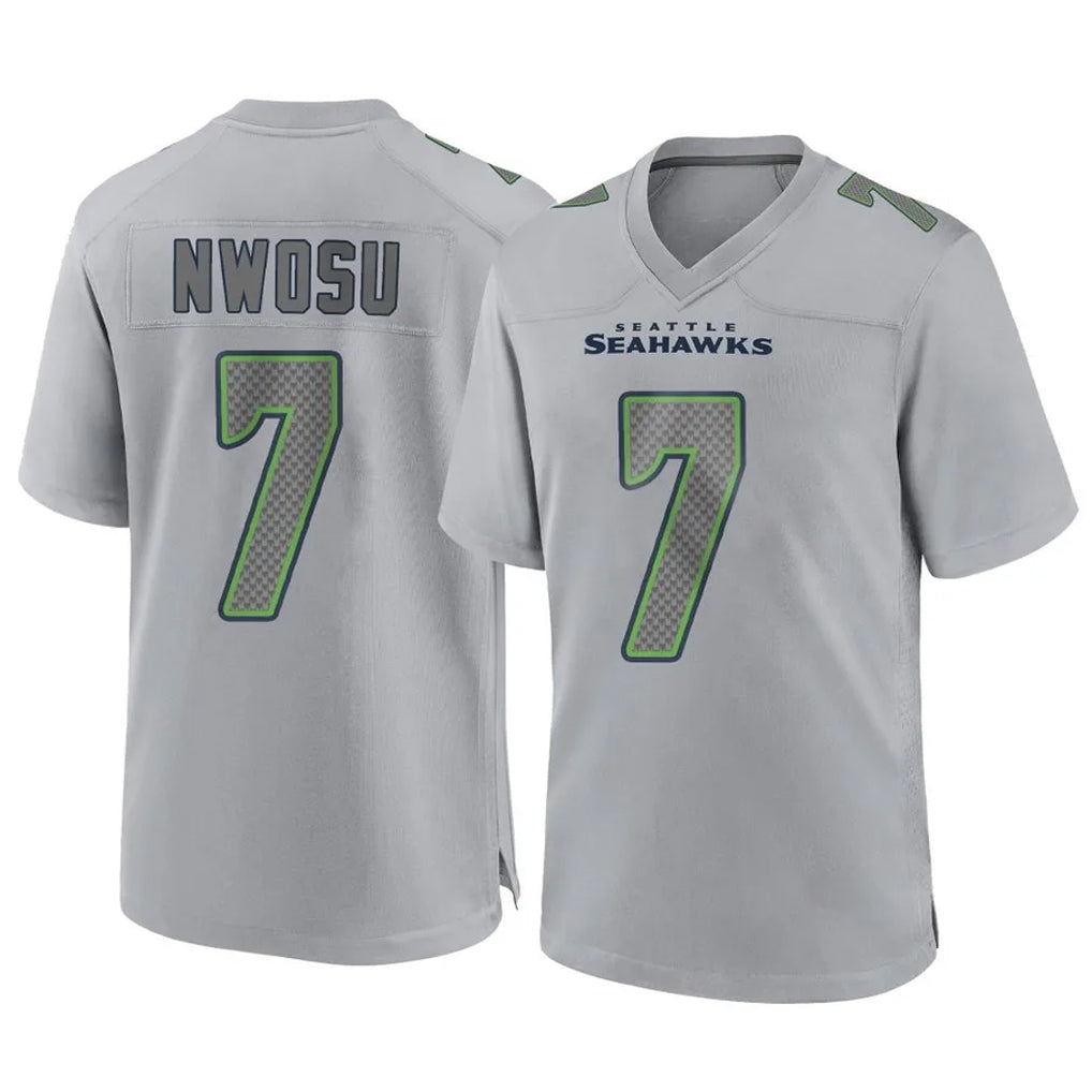 Punc S.Seahawks #7 Uchenna Nwosu Player Gray Atmosphere Fashion Home Game Stitched Jerseys