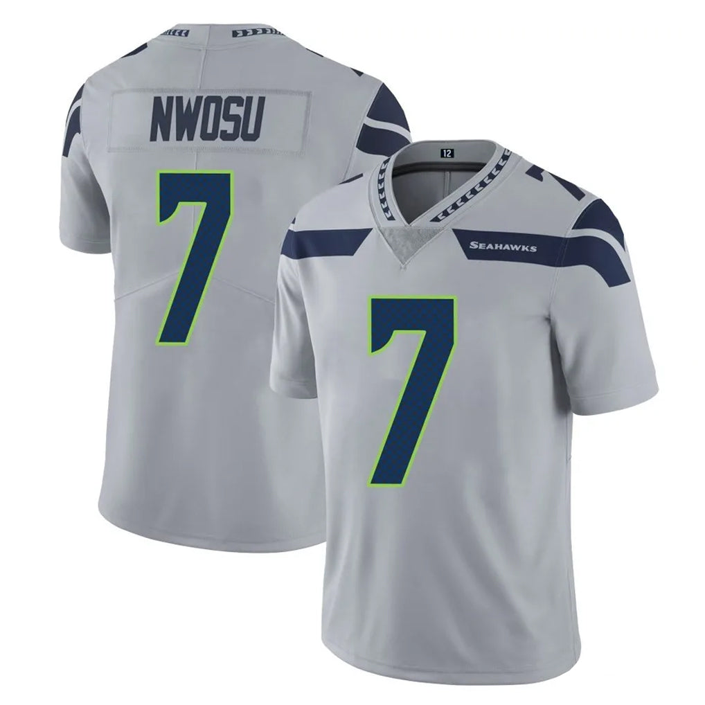 Punc S.Seahawks #7 Uchenna Nwosu Player Gray Limited Vapor Untouchable Home Game Stitched Jerseys