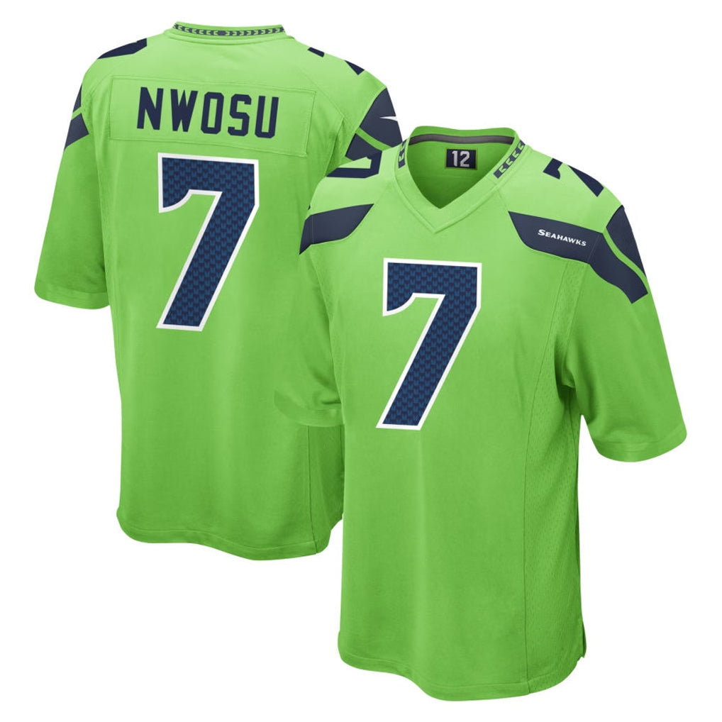 Punc S.Seahawks #7 Uchenna Nwosu Player Green Home Game Stitched Jerseys
