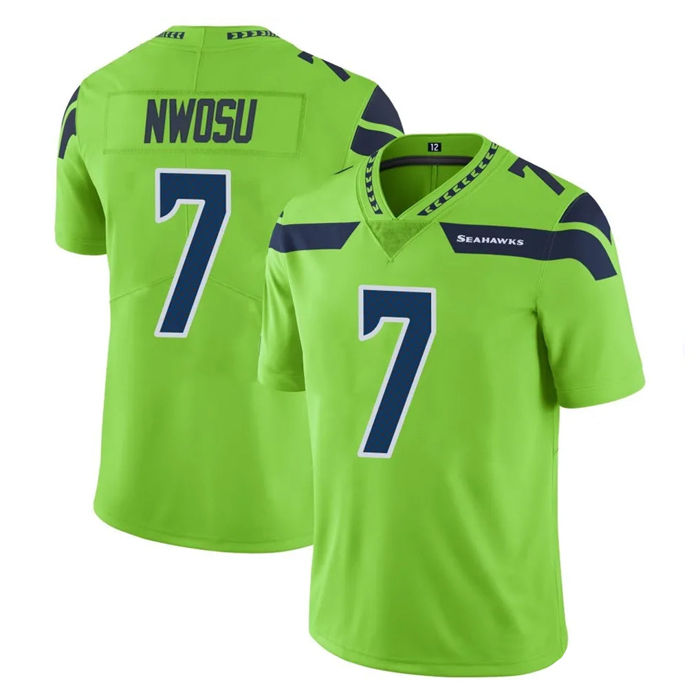 Punc S.Seahawks #7 Uchenna Nwosu Player Green Limited Color Rush Home Game Stitched Jerseys