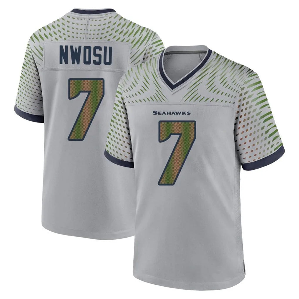 Punc S.Seahawks #7 Uchenna Nwosu Player Grey 2025 Rivalries Collection Home Game Stitched Jerseys