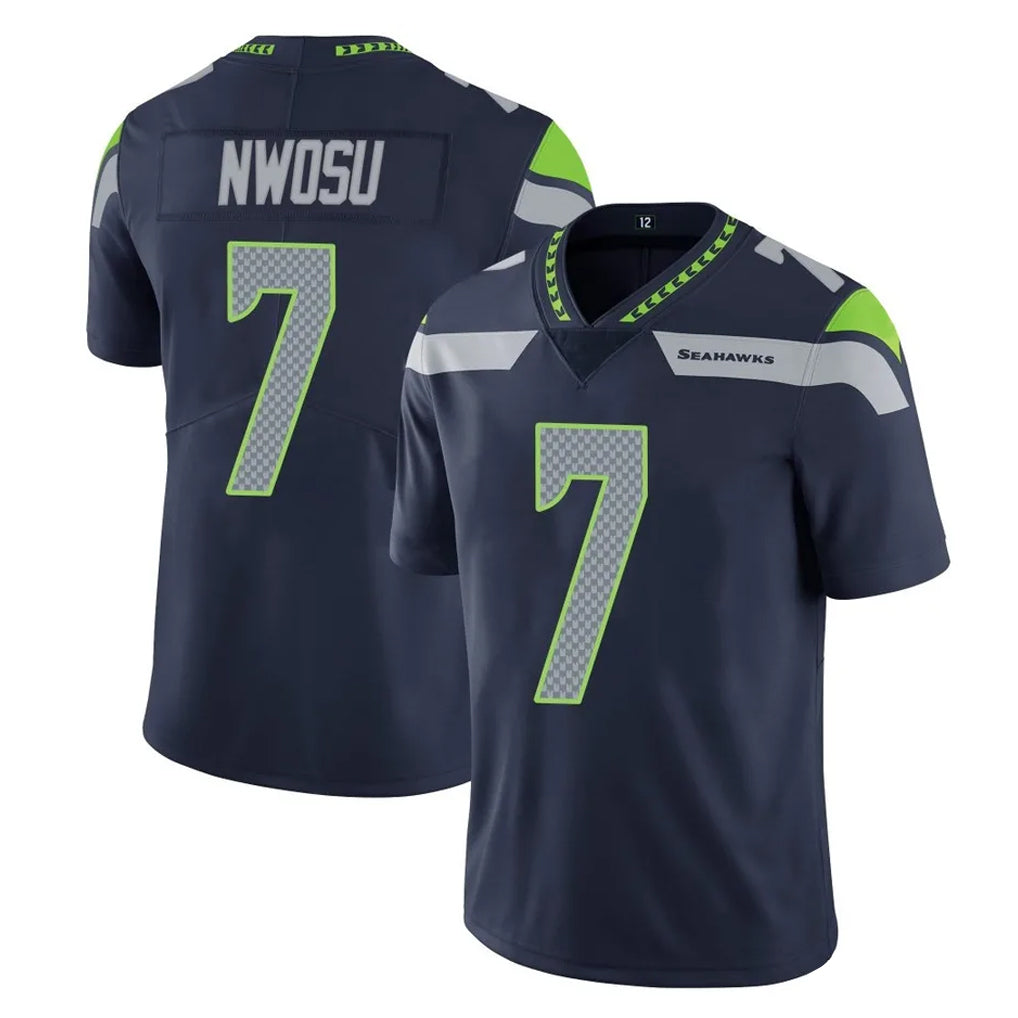 Punc S.Seahawks #7 Uchenna Nwosu Player Navy Limited Vapor Untouchable Home Game Stitched Jerseys