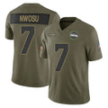 Punc S.Seahawks #7 Uchenna Nwosu Player Olive 2025 Salute To Service Limited Home Game Stitched Jerseys