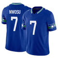 Punc S.Seahawks #7 Uchenna Nwosu Player Royal Limited Throwback Vapor F.U.S.E. Home Game Stitched Jerseys