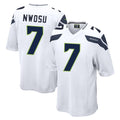 Punc S.Seahawks #7 Uchenna Nwosu Player White Home Game Stitched Jerseys