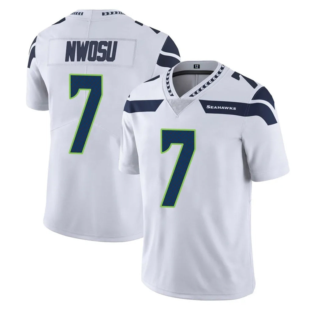 Punc S.Seahawks #7 Uchenna Nwosu Player White Limited Vapor Untouchable Home Game Stitched Jerseys