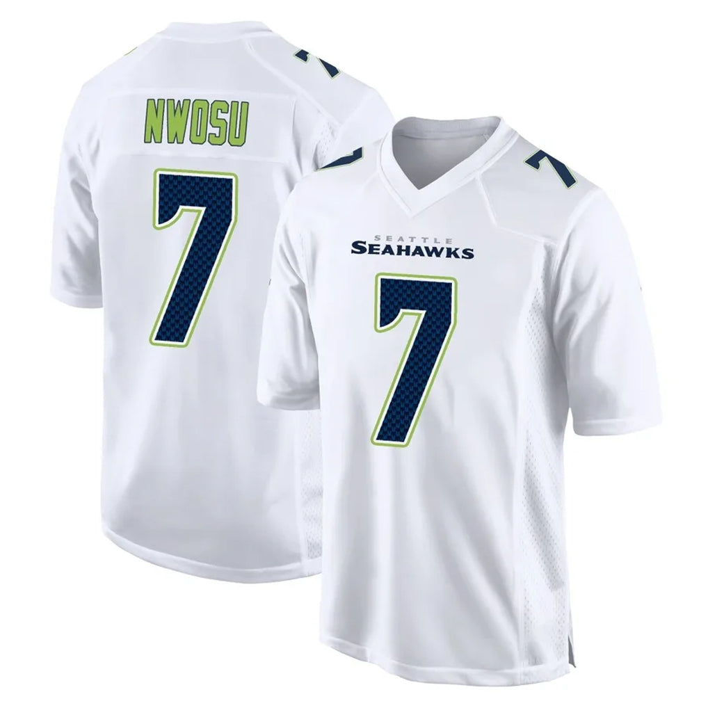 Punc S.Seahawks #7 Uchenna Nwosu Player White Tundra Fashion Home Game Stitched Jerseys