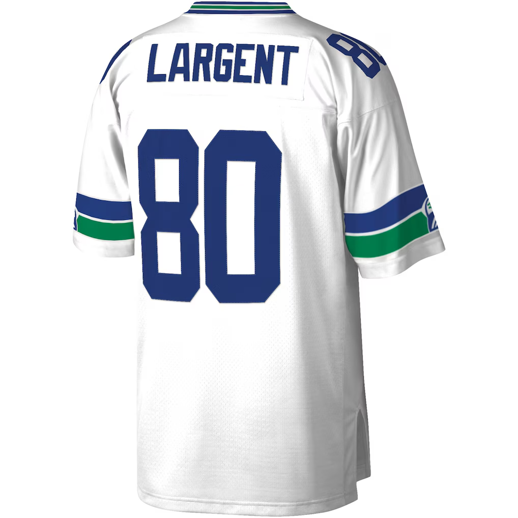 Punc S.Seahawks #80 Steve Largent Mitchell & Ness White Legacy Replica Jersey