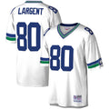 Punc S.Seahawks #80 Steve Largent Player Mitchell & Ness White Legacy Replica Stitched Jerseys