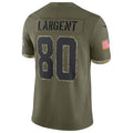 Punc S.Seahawks #80 Steve Largent Player Salute to Service Olive Stitched Jerseys