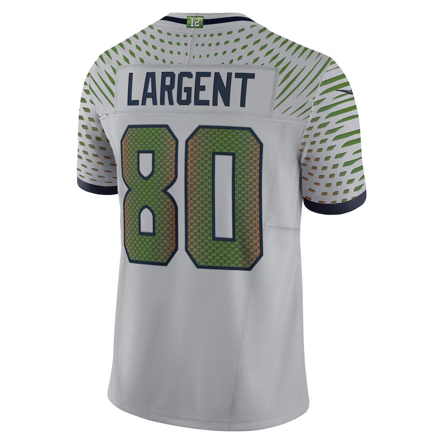 Punc S.Seahawks #80 Steve Largent Player Wolf Gray Rivalries Collection Limited Stitched Jerseys