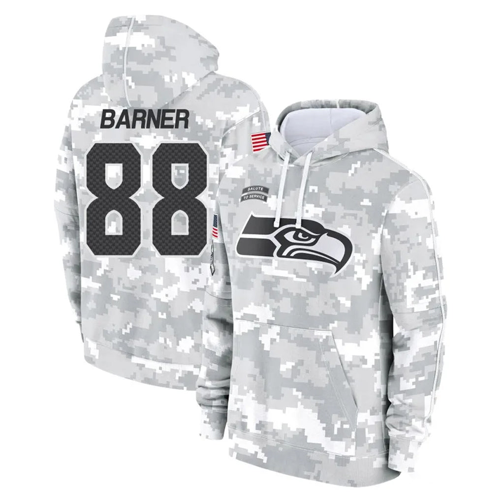Punc S.Seahawks #88 AJ Barner Player Arctic Camo Limited Salute to Service Pullover Hoodies Game Stitched Jerseys