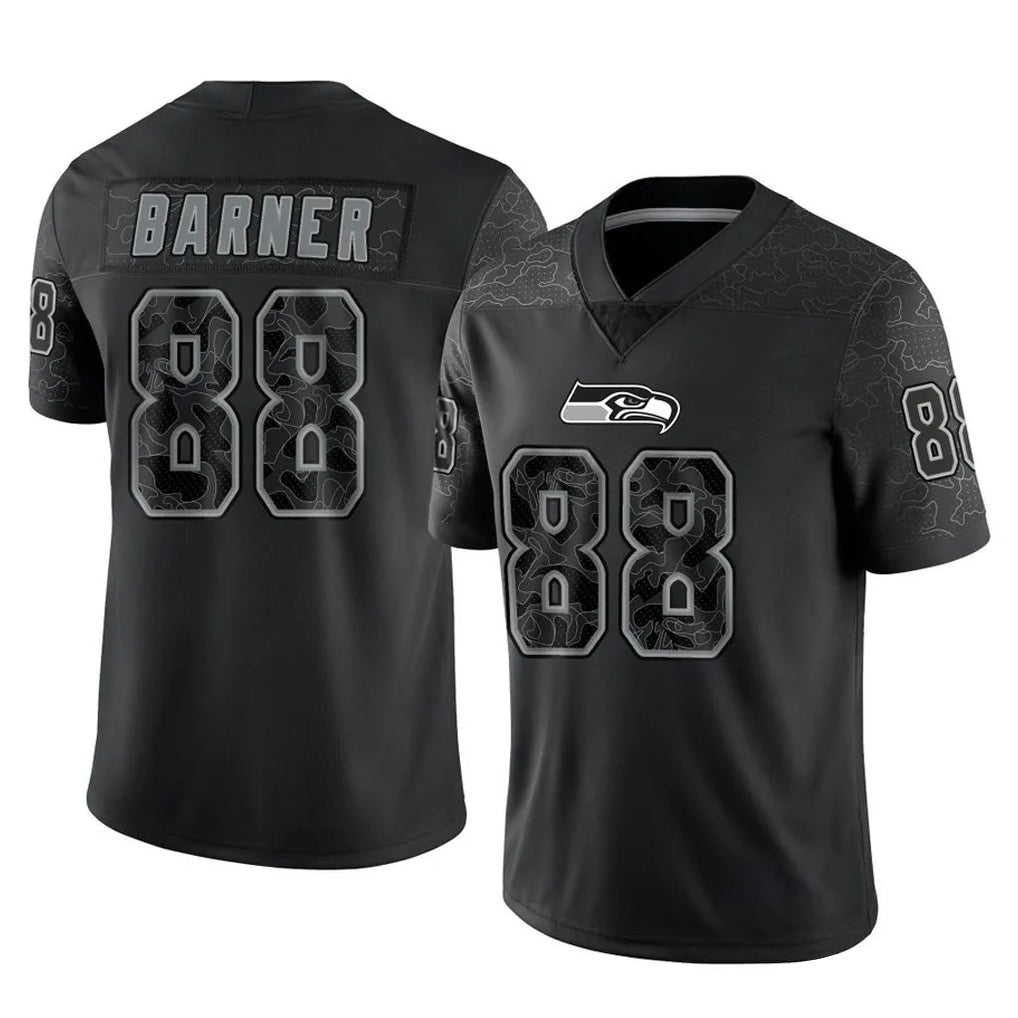 Punc S.Seahawks #88 AJ Barner Player Black Limited Reflective Home Game Stitched Jerseys