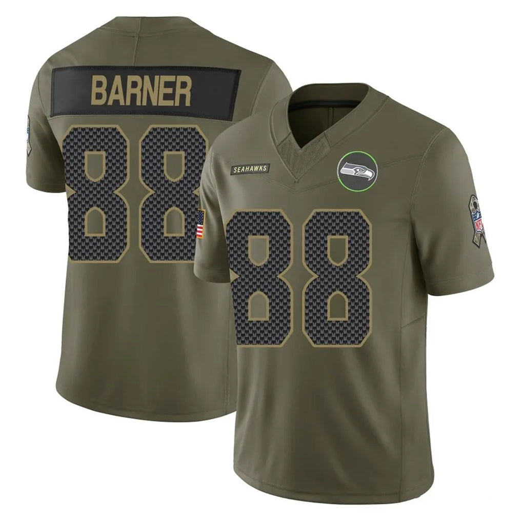Punc S.Seahawks #88 AJ Barner Player Olive 2025 Salute To Service Limited Home Game Stitched Jerseys