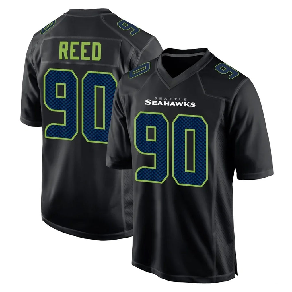 Punc S.Seahawks #90 Jarran Reed Player Black Limited Fashion Home Game Stitched Jerseys