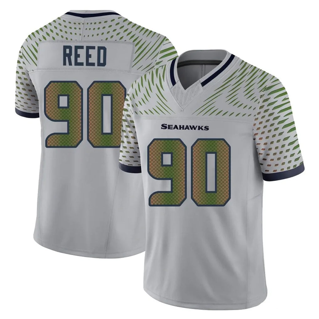 Punc S.Seahawks #90 Jarran Reed Player Grey Limited 2025 Rivalries Collection Home Game Stitched Jerseys