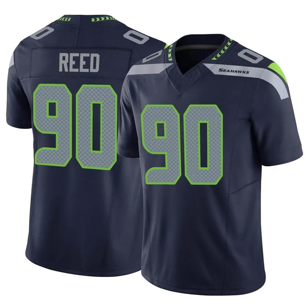 Punc S.Seahawks #90 Jarran Reed Player Navy Limited Vapor F.U.S.E. Home Game Stitched Jerseys