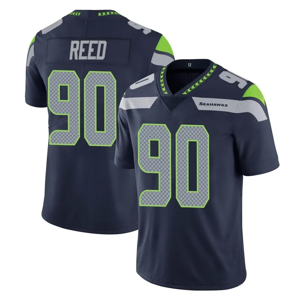 Punc S.Seahawks #90 Jarran Reed Player Navy Limited Vapor Untouchable Home Game Stitched Jerseys