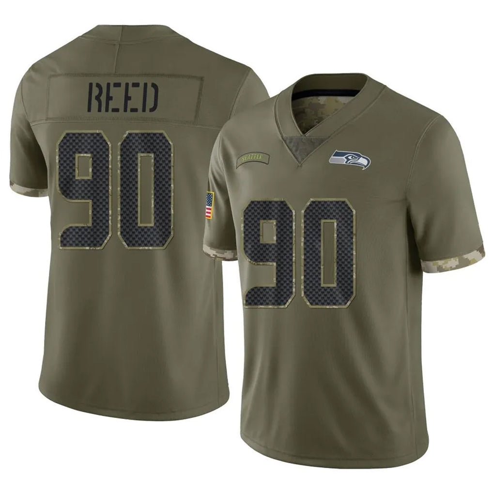 Punc S.Seahawks #90 Jarran Reed Player Olive Limited Salute To Service Home Game Stitched Jerseys