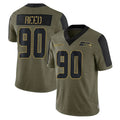 Punc S.Seahawks #90 Jarran Reed Player Olive Salute To Service Limited Game Stitched Jerseys