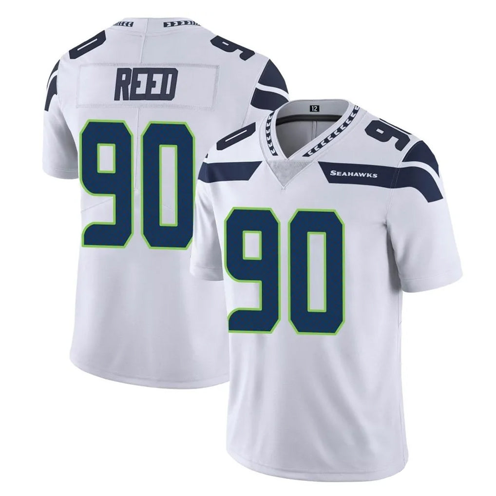 Punc S.Seahawks #90 Jarran Reed Player White Limited Vapor Untouchable Home Game Stitched Jerseys