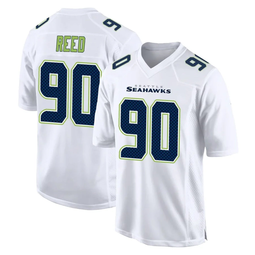Punc S.Seahawks #90 Jarran Reed Player White Tundra Fashion Home Game Stitched Jerseys