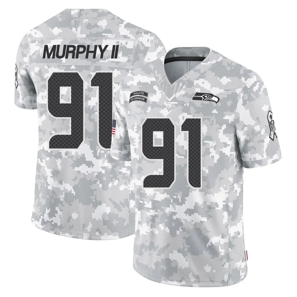 Punc S.Seahawks #91 Byron Murphy II Player Arctic Camo Limited Salute To Service Home Game Stitched Jerseys