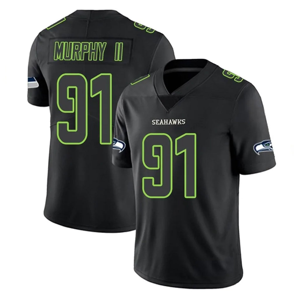 Punc S.Seahawks #91 Byron Murphy II Player Black Impact Limited Home Game Stitched Jerseys
