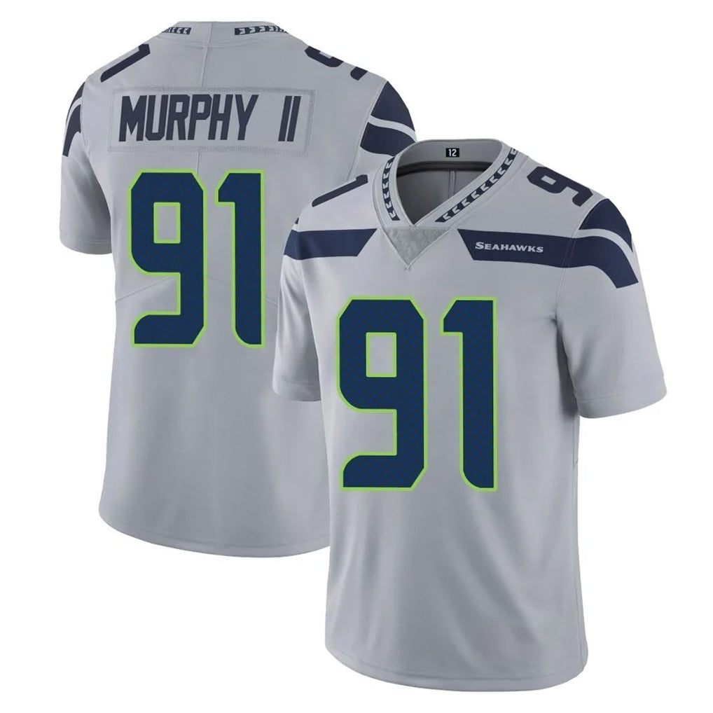 Punc S.Seahawks #91 Byron Murphy II Player Gray Limited Vapor Untouchable Home Game Stitched Jerseys