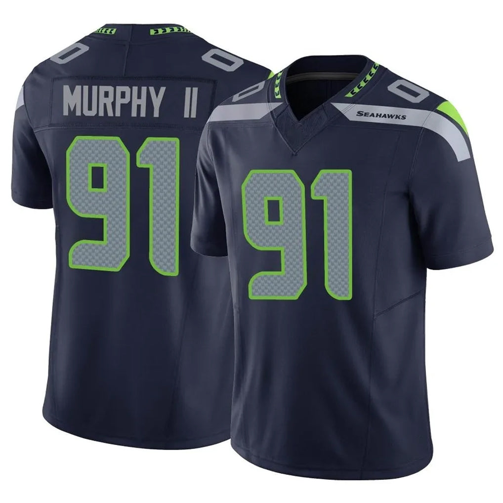 Punc S.Seahawks #91 Byron Murphy II Player Navy Limited Vapor F.U.S.E. Home Game Stitched Jerseys