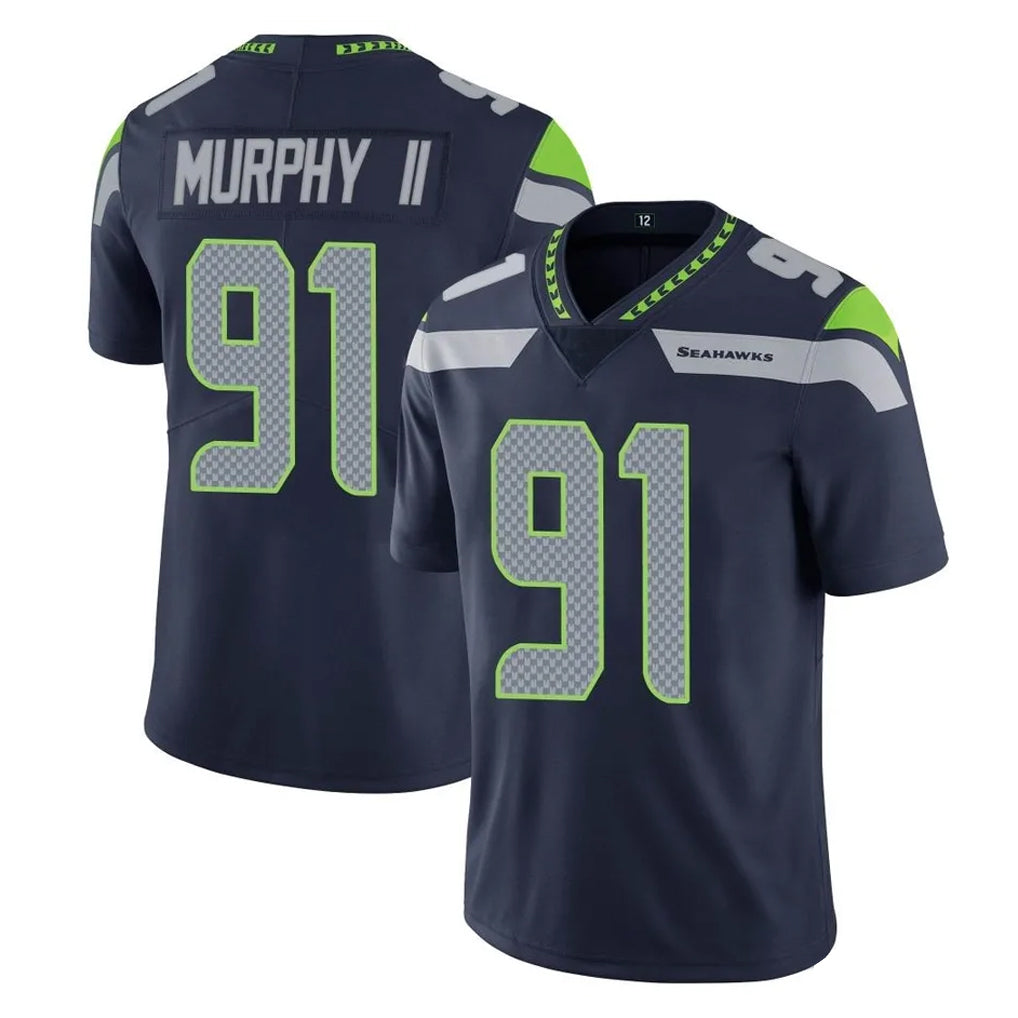 Punc S.Seahawks #91 Byron Murphy II Player Navy Limited Vapor Untouchable Home Game Stitched Jerseys