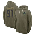Punc S.Seahawks #91 Byron Murphy II Player Olive Salute to Service Pullover Hoodies Limited Stitched Jerseys