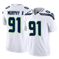 Punc S.Seahawks #91 Byron Murphy II Player White Limited Vapor F.U.S.E. Home Game Stitched Jerseys