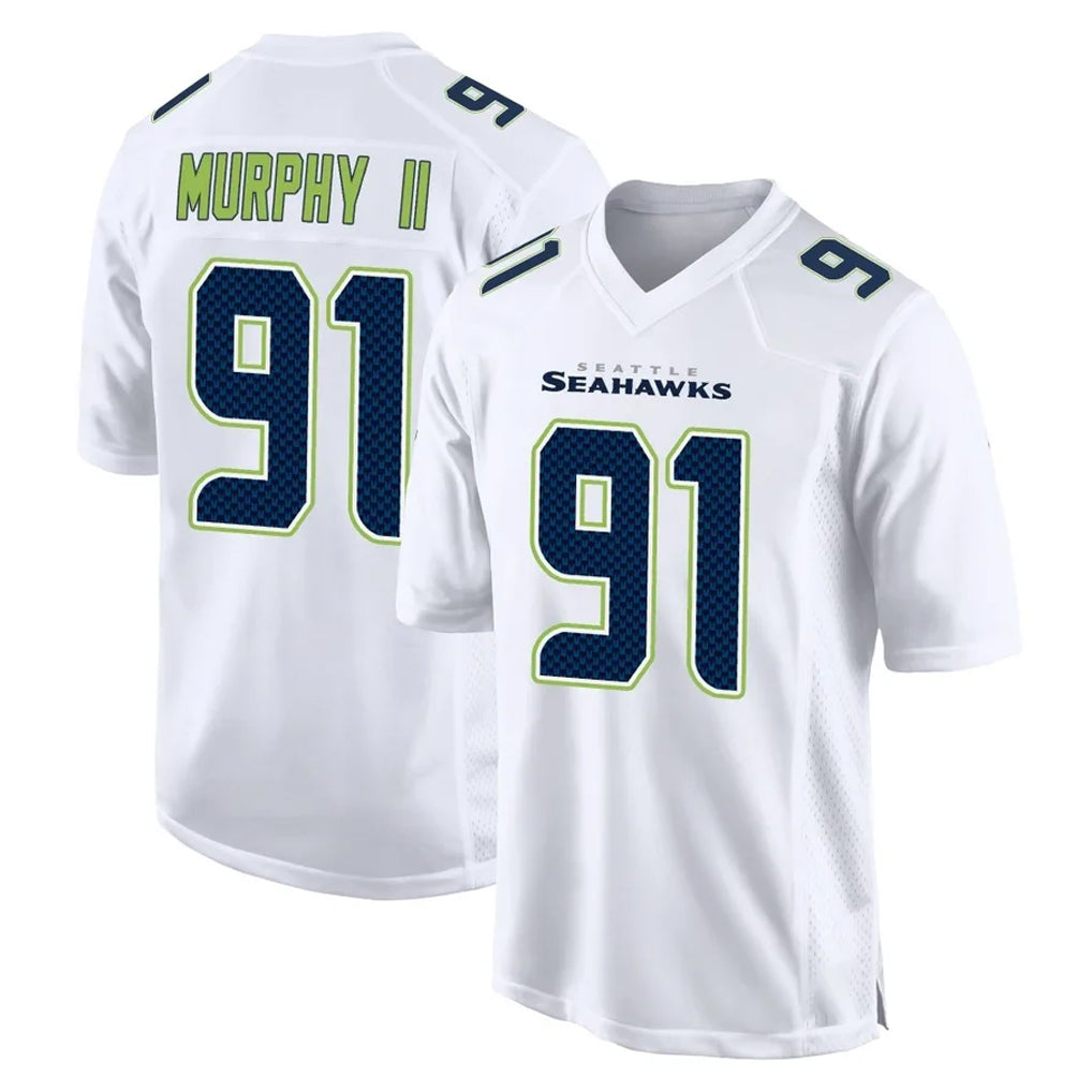 Punc S.Seahawks #91 Byron Murphy II Player White Tundra Fashion Home Game Stitched Jerseys