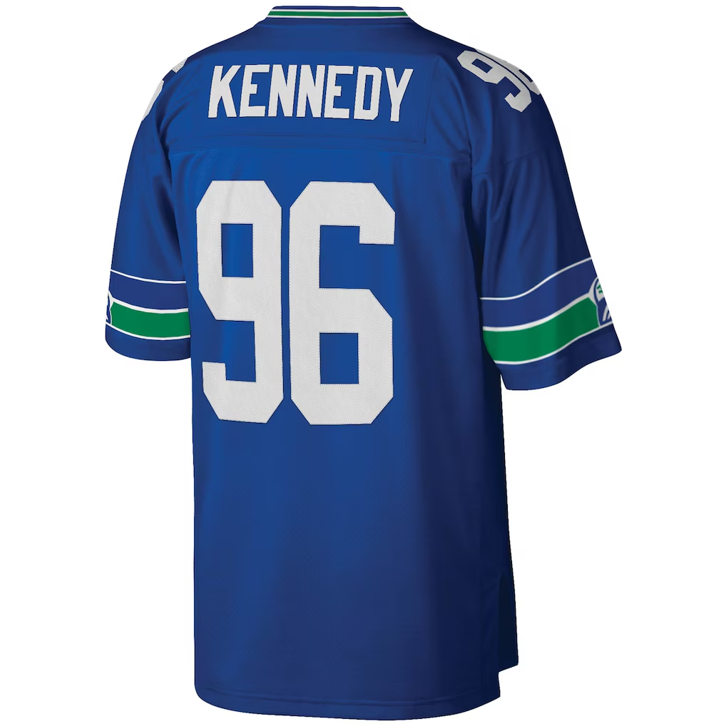 Punc S.Seahawks #96 Cortez Kennedy Mitchell & Ness Royal Legacy Replica Jersey
