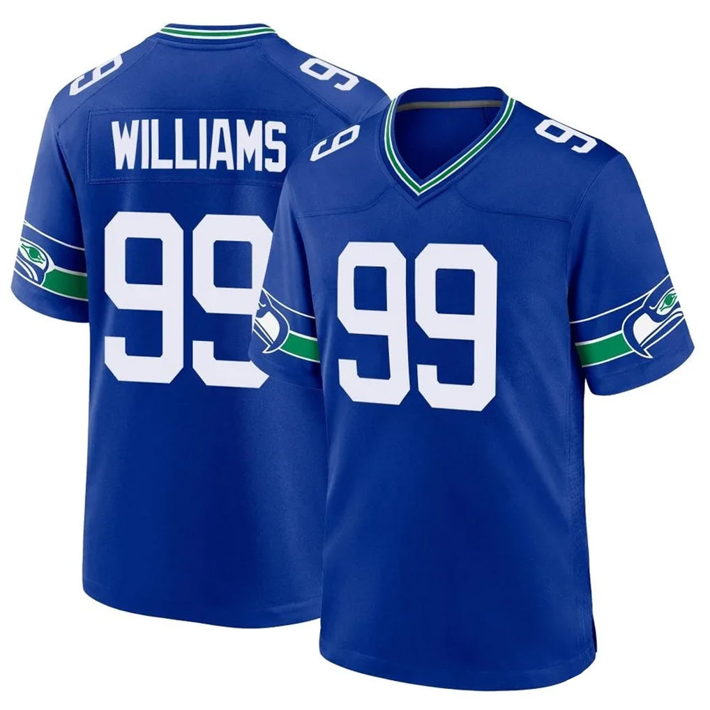 Punc S.Seahawks #99 Leonard Williams Player Royal Throwback Home Game Stitched Jerseys