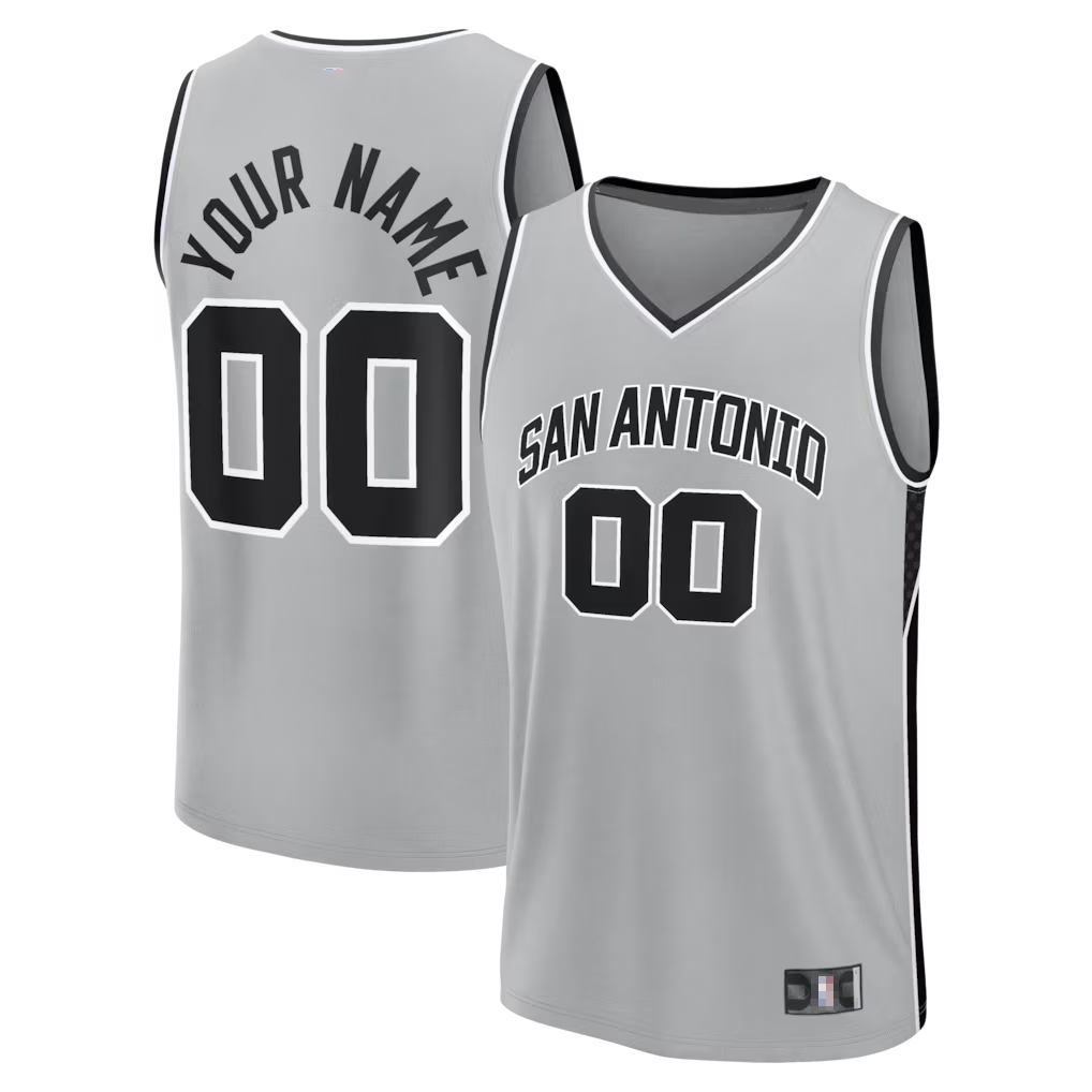 Punc SA.Spurs Fanatics Silver Fastbreak Custom Jerseys - Statement Edition